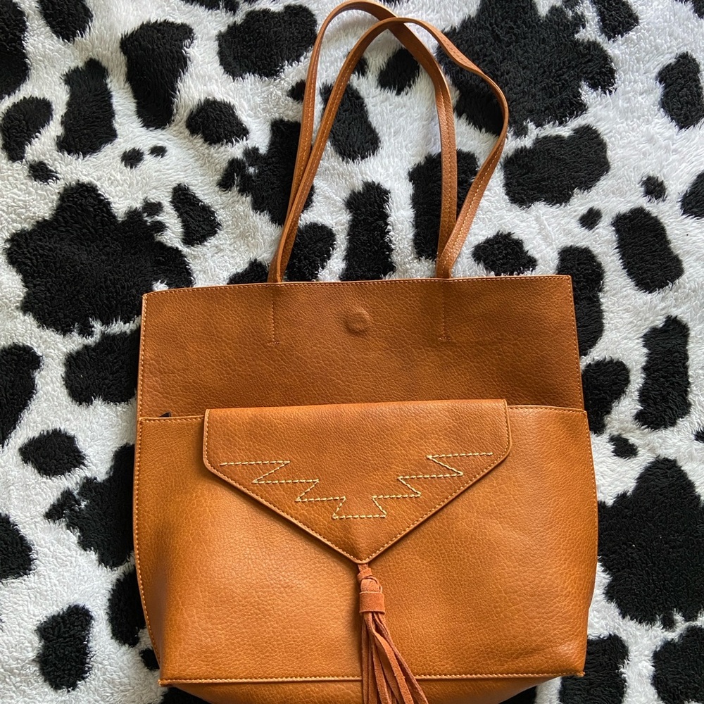 New Tan Leather Tote Bag